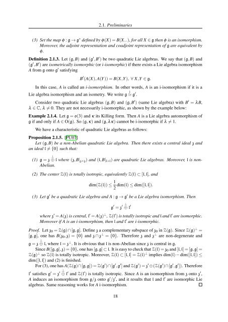 TH`ESE A NEW INVARIANT OF QUADRATIC LIE ALGEBRAS AND ...