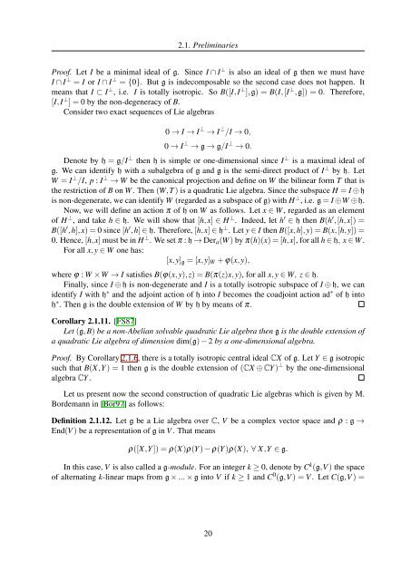 TH`ESE A NEW INVARIANT OF QUADRATIC LIE ALGEBRAS AND ...