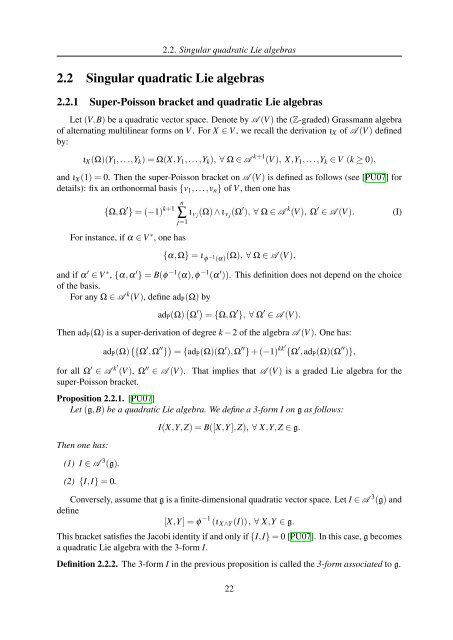 TH`ESE A NEW INVARIANT OF QUADRATIC LIE ALGEBRAS AND ...