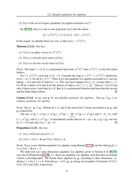 TH`ESE A NEW INVARIANT OF QUADRATIC LIE ALGEBRAS AND ...