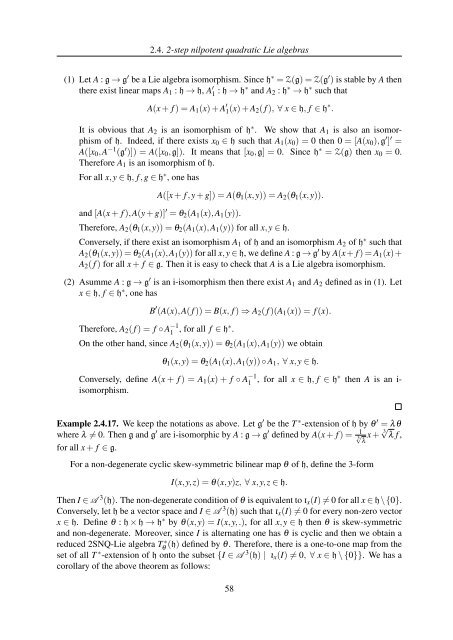 TH`ESE A NEW INVARIANT OF QUADRATIC LIE ALGEBRAS AND ...