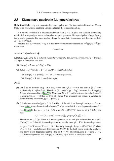 TH`ESE A NEW INVARIANT OF QUADRATIC LIE ALGEBRAS AND ...