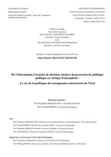 Page de garde et suivantes - Université de Bourgogne