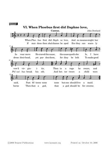 VI. When Phoebus first did Daphne love, - Serpent Publications