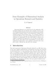 Some Examples of Dimensional Analysis in Operations Research ...