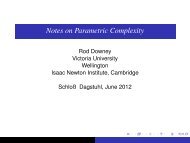 Notes on Parameterized Complexity, Dagstuhl, June 2012.