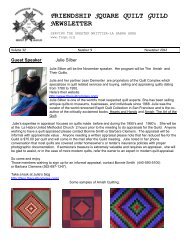 FRIENDSHIP SQUARE QUILT GUILD NEWSLETTER