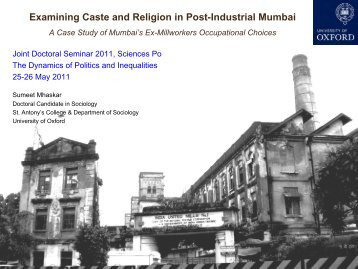 Examining Caste and Religion in Post-Industrial Mumbai - OxPO ...