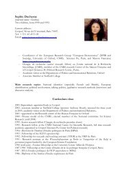 Sophie Duchesne Curriculum vitae - OxPO - University of Oxford