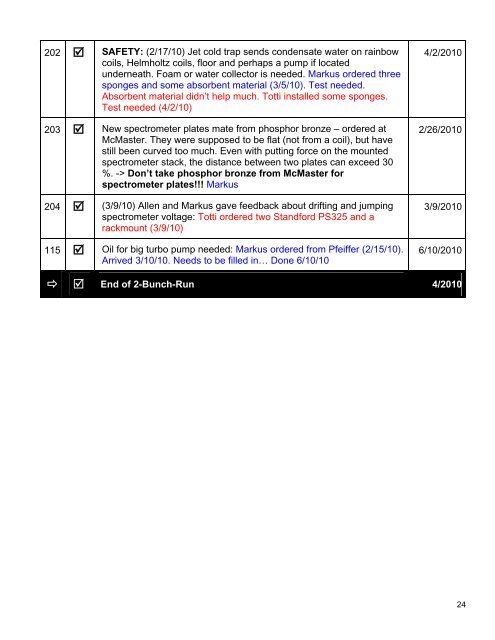 Todo List for COLTRIMS setup: - AMOS Experiment at LBNL