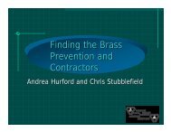 Finding the Brass Prevention and Contractors