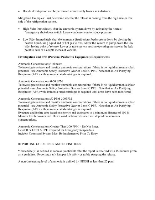AMMONIA RELEASE REPORTING GUIDELINES - Salinas Valley ...