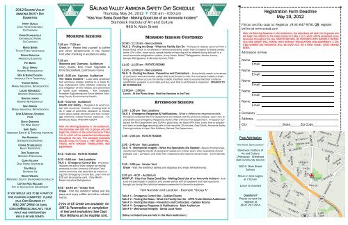 brochure 2012 030112 cs 2 - Salinas Valley Ammonia Safety Day