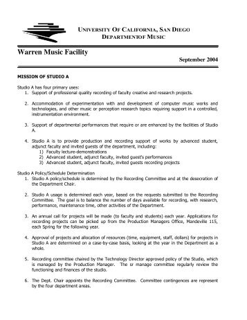 Warren Music Facility - Intranet