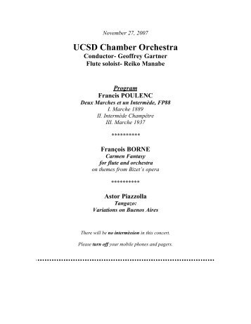 UCSD Chamber Orchestra - Intranet