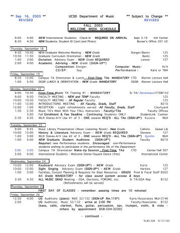 Sep 16, 2003 ** UCSD Department of Music ** Subject to ... - Intranet