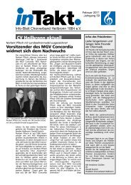 InTakt Ausgabe Februar 2011 - Chorverband Heilbronn