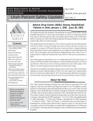 Utah Patient Safety Update Vol I No.3 April 2003 - Utah Department ...