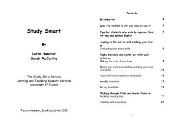 Study Smart By Lotte Hammer Sarah McCarthy - University of Exeter