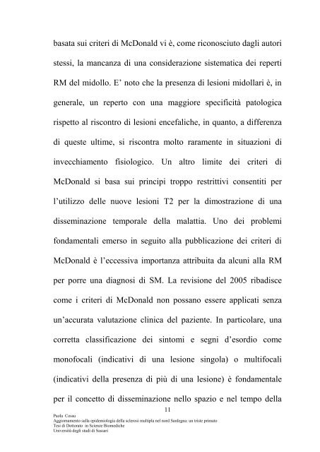 aggiornamento sulla epidemiologia della sclerosi multipla nel nord ...