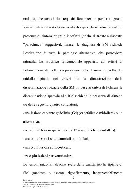 aggiornamento sulla epidemiologia della sclerosi multipla nel nord ...