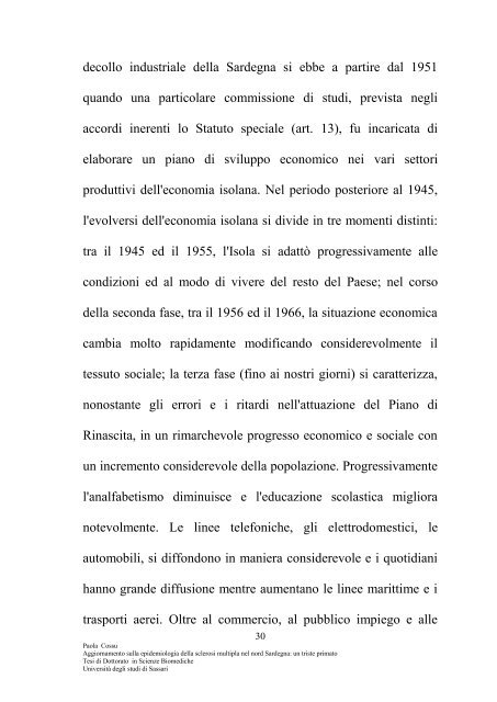 aggiornamento sulla epidemiologia della sclerosi multipla nel nord ...