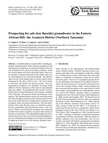 Prospecting for safe (low fluoride) - Hydrology and Earth System ...