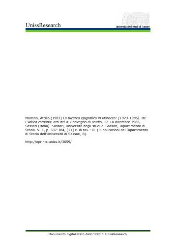 PDF - UnissResearch - Università degli Studi di Sassari