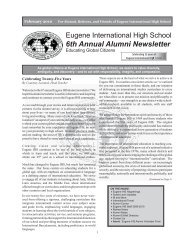 Alumni Newsletter 2010 - School Web sites hosted by Eugene ...