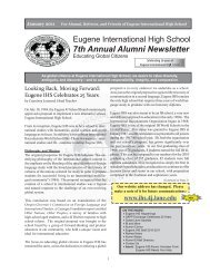 7th Annual Alumni Newsletter - School Web sites hosted by Eugene ...