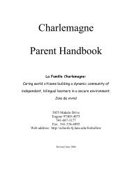 Charlemagne Parent Handbook - 4J School District