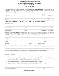 Camp Rigolo Registration Form - School Web sites hosted by ...