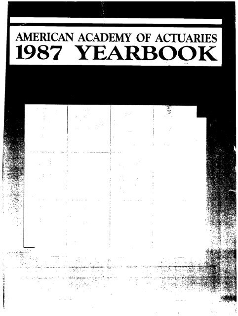 AAA, Yearbook, 1987 - American Academy of Actuaries