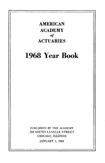 AAA, Yearbook, 1968 - American Academy of Actuaries