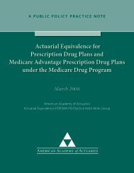 Actuarial Equivalence for Prescription Drug Plans and Medicare ...