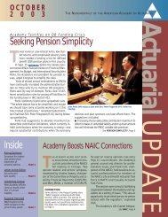 October - American Academy of Actuaries