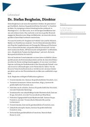 Dr. Stefan Bergheim, Direktor - Zentrum für gesellschaftlichen ...