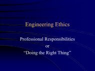engineering ethics - workplace experience - The University of ...