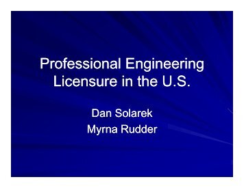 P fi lE ii P fi lE ii Professional Engineering Licensure in the US ...