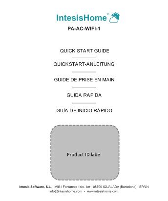 PA-AC-WIFI-1 Guide d'utilisateur de démarrage rapide - IntesisHome