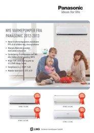 NYE VARMEPUMPER FRA PANASONIC 2012-2013