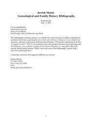 Jewish Motol: Genealogical and Family History Bibliography