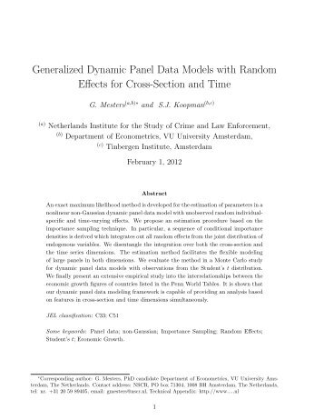 Generalized Dynamic Panel Data Models with Random Effects for ...
