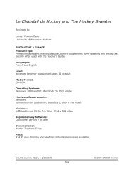 Le Chandail de Hockey and The Hockey Sweater - Software @ SFU ...