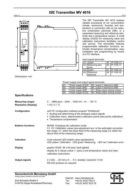 MV 4016 - Sensortechnik Meinsberg