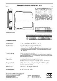 Sauerstoff-Messverstärker MV 3030 - Sensortechnik Meinsberg