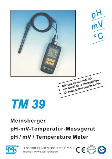 TM 39 für pH, Redox, Temperatur370 KB - Sensortechnik Meinsberg