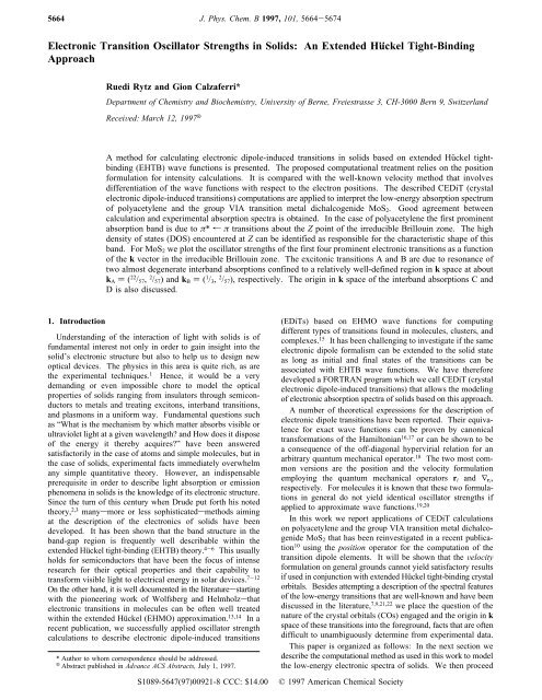 full text - pdf - Departement für Chemie und Biochemie