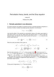 Perturbation theory, bands, and the Dirac equation - Faculty.virginia ...