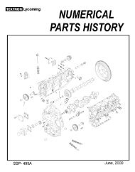 Lycoming Numerical Parts History